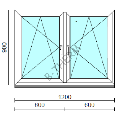 TO Bny-Bny ablak.  120x 90 cm (Rendelhető méretek: szélesség 120-124 cm, magasság 85-94 cm.) Deluxe A85 profilból