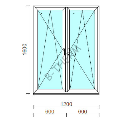 TO Bny-Bny ablak.  120x160 cm (Rendelhető méretek: szélesség 120-124 cm, magasság 155-164 cm.) Deluxe A85 profilból