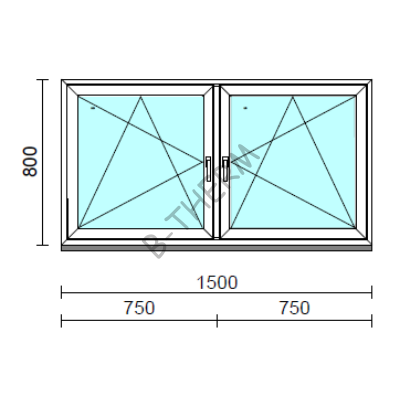 TO Bny-Bny ablak.  150x 80 cm (Rendelhető méretek: szélesség 145-154 cm, magasság 80-84 cm.) Deluxe A85 profilból
