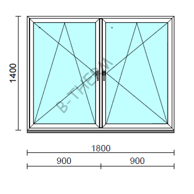 TO Bny-Bny ablak.  180x140 cm (Rendelhető méretek: szélesség 175-184 cm, magasság 135-144 cm.) Deluxe A85 profilból