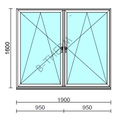 TO Bny-Bny ablak.  190x160 cm (Rendelhető méretek: szélesség 185-194 cm, magasság 155-164 cm.) Deluxe A85 profilból