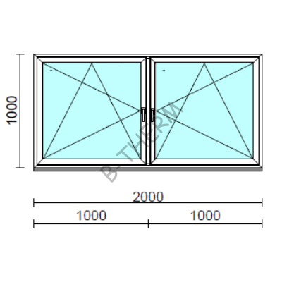 TO Bny-Bny ablak.  200x100 cm (Rendelhető méretek: szélesség 195-204 cm, magasság 95-104 cm.)  New Balance 85 profilból