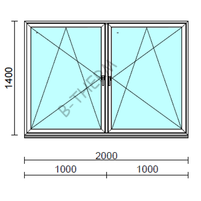 TO Bny-Bny ablak.  200x140 cm (Rendelhető méretek: szélesség 195-204 cm, magasság 135-144 cm.) Deluxe A85 profilból