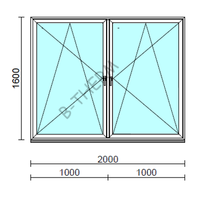 TO Bny-Bny ablak.  200x160 cm (Rendelhető méretek: szélesség 195-204 cm, magasság 155-164 cm.) Deluxe A85 profilból