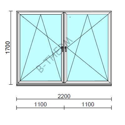 TO Bny-Bny ablak.  220x170 cm (Rendelhető méretek: szélesség 215-224 cm, magasság 165-174 cm.)  New Balance 85 profilból