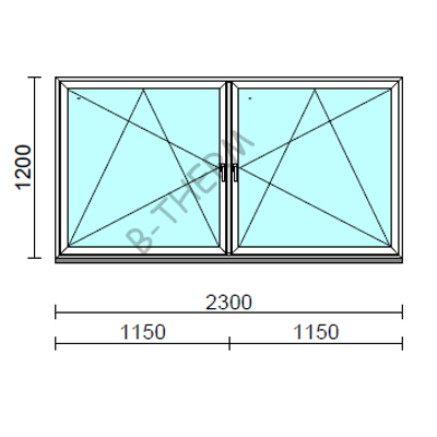 TO Bny-Bny ablak.  230x120 cm (Rendelhető méretek: szélesség 225-234 cm, magasság 115-124 cm.) Deluxe A85 profilból