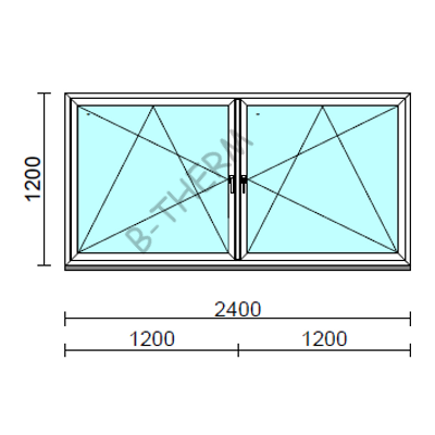 TO Bny-Bny ablak.  240x120 cm (Rendelhető méretek: szélesség 235-240 cm, magasság 115-124 cm.) Deluxe A85 profilból