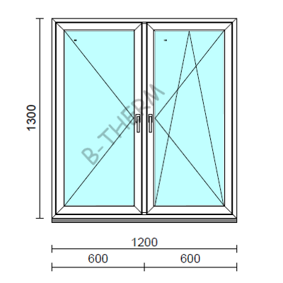 TO Ny-Bny ablak.  120x130 cm (Rendelhető méretek: szélesség 120-124 cm, magasság 125-134 cm.) Deluxe A85 profilból