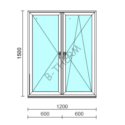 TO Ny-Bny ablak.  120x150 cm (Rendelhető méretek: szélesség 120-124 cm, magasság 145-154 cm.) Deluxe A85 profilból