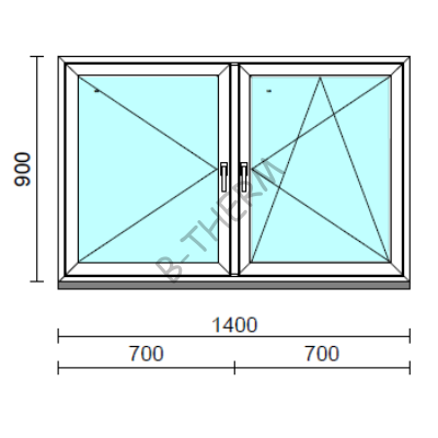 TO Ny-Bny ablak.  140x 90 cm (Rendelhető méretek: szélesség 135-144 cm, magasság 85-94 cm.)  New Balance 85 profilból