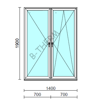TO Ny-Bny ablak.  140x190 cm (Rendelhető méretek: szélesség 135-144 cm, magasság 185-190 cm.)  New Balance 85 profilból