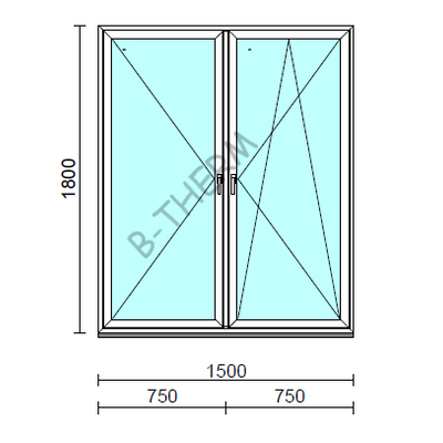 TO Ny-Bny ablak.  150x180 cm (Rendelhető méretek: szélesség 145-154 cm, magasság 175-184 cm.)  New Balance 85 profilból