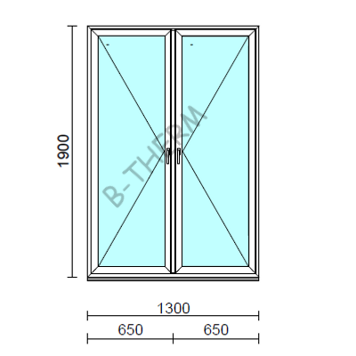TO Ny-Ny ablak.  130x190 cm (Rendelhető méretek: szélesség 125-134 cm, magasság 185-190 cm.) Deluxe A85 profilból