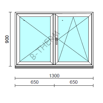 VSZ Ny-Bny ablak.  130x 90 cm (Rendelhető méretek: szélesség 125-134 cm, magasság 90-94 cm.)  New Balance 85 profilból