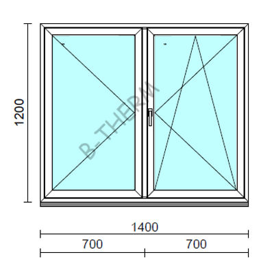 VSZ Ny-Bny ablak.  140x120 cm (Rendelhető méretek: szélesség 135-144 cm, magasság 115-124 cm.)   Green 76 profilból