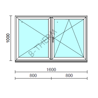 VSZ Ny-Bny ablak.  160x100 cm (Rendelhető méretek: szélesség 155-164 cm, magasság 95-104 cm.)   Green 76 profilból