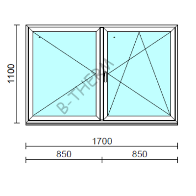 VSZ Ny-Bny ablak.  170x110 cm (Rendelhető méretek: szélesség 165-174 cm, magasság 105-114 cm.)   Green 76 profilból