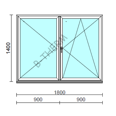 VSZ Ny-Bny ablak.  180x140 cm (Rendelhető méretek: szélesség 175-180 cm, magasság 135-144 cm.) Deluxe A85 profilból