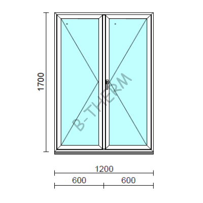 VSZ Ny-Ny ablak.  120x170 cm (Rendelhető méretek: szélesség 120-124 cm, magasság 165-174 cm.) Deluxe A85 profilból