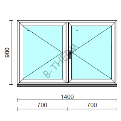 VSZ Ny-Ny ablak.  140x 90 cm (Rendelhető méretek: szélesség 135-144 cm, magasság 90-94 cm.) Deluxe A85 profilból