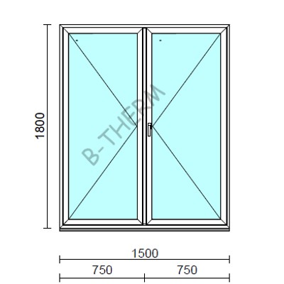 VSZ Ny-Ny ablak.  150x180 cm (Rendelhető méretek: szélesség 145-154 cm, magasság 175-184 cm.) Deluxe A85 profilból