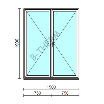 VSZ Ny-Ny ablak.  150x190 cm (Rendelhető méretek: szélesség 145-154 cm, magasság 185-190 cm.) Deluxe A85 profilból