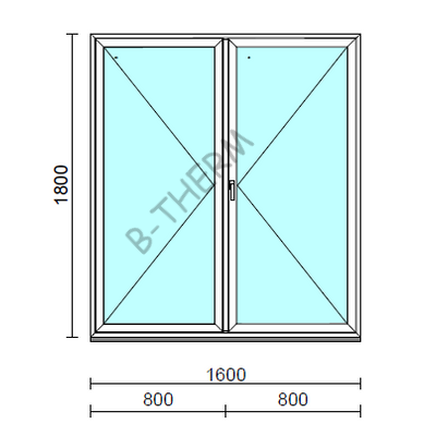VSZ Ny-Ny ablak.  160x180 cm (Rendelhető méretek: szélesség 155-164 cm, magasság 175-184 cm.) Deluxe A85 profilból