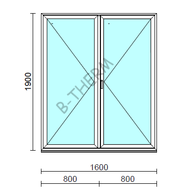 VSZ Ny-Ny ablak.  160x190 cm (Rendelhető méretek: szélesség 155-164 cm, magasság 185-190 cm.) Deluxe A85 profilból