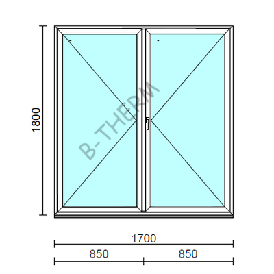 VSZ Ny-Ny ablak.  170x180 cm (Rendelhető méretek: szélesség 165-174 cm, magasság 175-184 cm.) Deluxe A85 profilból