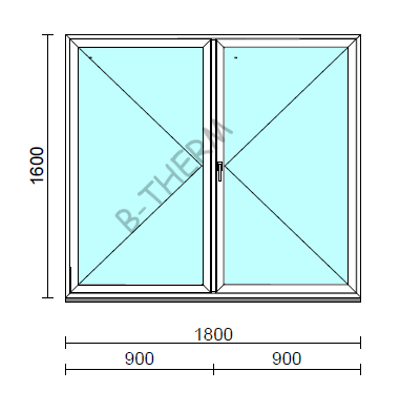 VSZ Ny-Ny ablak.  180x160 cm (Rendelhető méretek: szélesség 175-180 cm, magasság 155-164 cm.) Deluxe A85 profilból