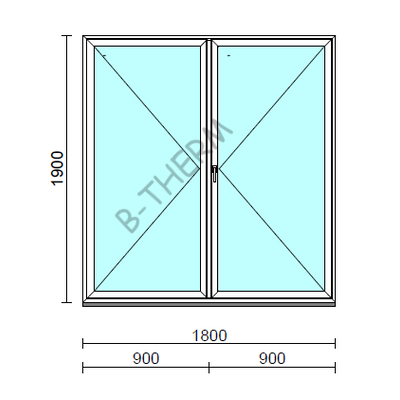 VSZ Ny-Ny ablak.  180x190 cm (Rendelhető méretek: szélesség 175-180 cm, magasság 185-190 cm.) Deluxe A85 profilból