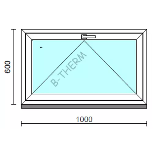 Bukó ablak.  100x 60 cm (Rendelhető méretek: szélesség 95-104 cm, magasság 55- 64 cm.) Deluxe A85 profilból
