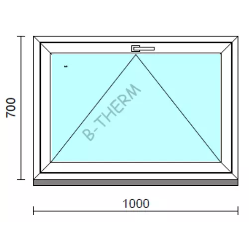 Bukó ablak.  100x 70 cm (Rendelhető méretek: szélesség 95-104 cm, magasság 65- 74 cm.)   Green 76 profilból
