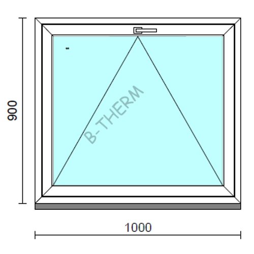Bukó ablak.  100x 90 cm (Rendelhető méretek: szélesség 95-104 cm, magasság 85- 90 cm.)   Green 76 profilból