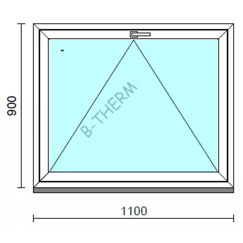Bukó ablak.  110x 90 cm (Rendelhető méretek: szélesség 105-114 cm, magasság 85- 90 cm.) Deluxe A85 profilból