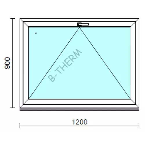 Bukó ablak.  120x 90 cm (Rendelhető méretek: szélesség 115-124 cm, magasság 85- 90 cm.)   Green 76 profilból