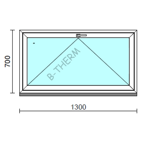 Bukó ablak.  130x 70 cm (Rendelhető méretek: szélesség 125-134 cm, magasság 65- 74 cm.) Deluxe A85 profilból