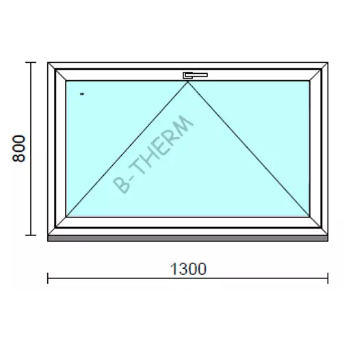 Bukó ablak.  130x 80 cm (Rendelhető méretek: szélesség 125-134 cm, magasság 75- 84 cm.)   Green 76 profilból