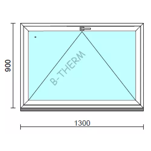 Bukó ablak.  130x 90 cm (Rendelhető méretek: szélesség 125-134 cm, magasság 85- 90 cm.) Deluxe A85 profilból