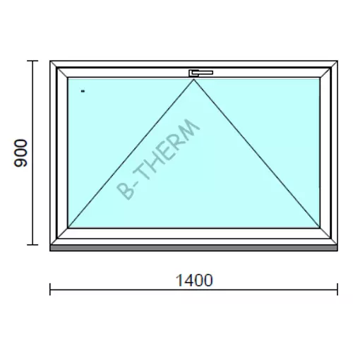Bukó ablak.  140x 90 cm (Rendelhető méretek: szélesség 135-144 cm, magasság 85- 90 cm.) Deluxe A85 profilból