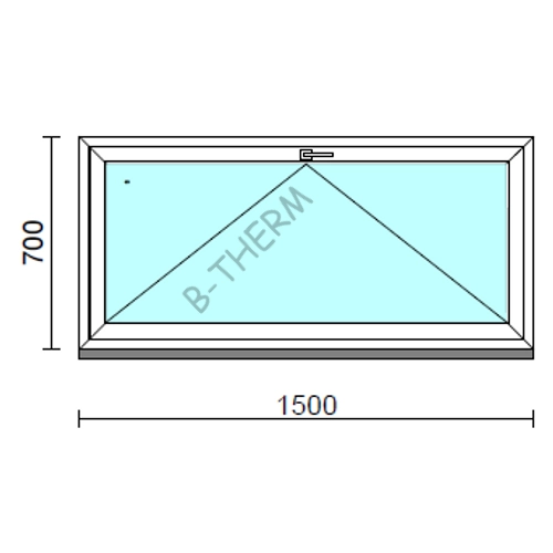 Bukó ablak.  150x 70 cm (Rendelhető méretek: szélesség 145-150 cm, magasság 65- 74 cm.)  New Balance 85 profilból
