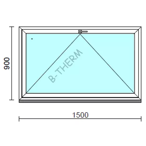 Bukó ablak.  150x 90 cm (Rendelhető méretek: szélesség 145-150 cm, magasság 85- 90 cm.)  New Balance 85 profilból