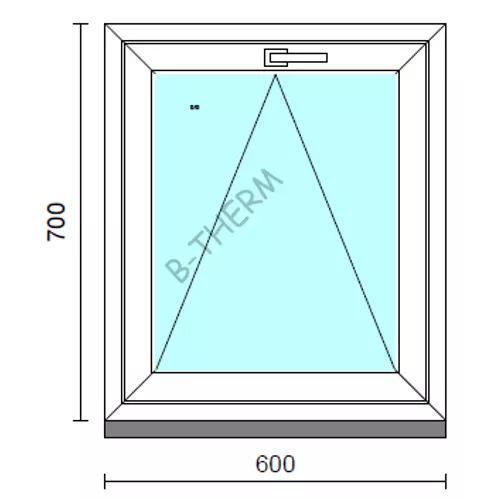 Bukó ablak.   60x 70 cm (Rendelhető méretek: szélesség 55- 64 cm, magasság 65- 74 cm.)   Green 76 profilból