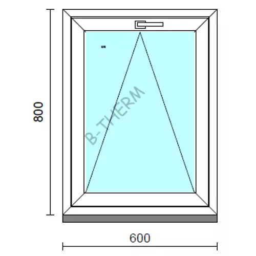 Bukó ablak.   60x 80 cm (Rendelhető méretek: szélesség 55- 64 cm, magasság 75- 84 cm.)   Green 76 profilból