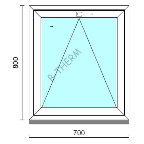 Bukó ablak.   70x 80 cm (Rendelhető méretek: szélesség 65- 74 cm, magasság 75- 84 cm.)   Green 76 profilból