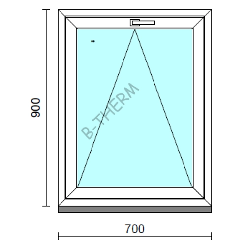 Bukó ablak.   70x 90 cm (Rendelhető méretek: szélesség 65- 74 cm, magasság 85- 90 cm.) Deluxe A85 profilból