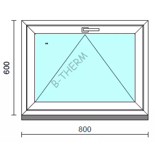 Bukó ablak.   80x 60 cm (Rendelhető méretek: szélesség 75- 84 cm, magasság 55- 64 cm.)   Green 76 profilból