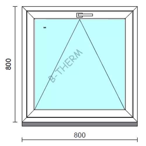 Bukó ablak.   80x 80 cm (Rendelhető méretek: szélesség 75- 84 cm, magasság 75- 84 cm.)   Green 76 profilból