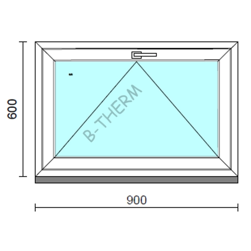 Bukó ablak.   90x 60 cm (Rendelhető méretek: szélesség 85- 94 cm, magasság 55- 64 cm.)   Green 76 profilból