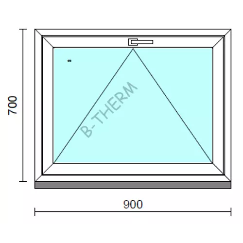Bukó ablak.   90x 70 cm (Rendelhető méretek: szélesség 85- 94 cm, magasság 65- 74 cm.) Deluxe A85 profilból